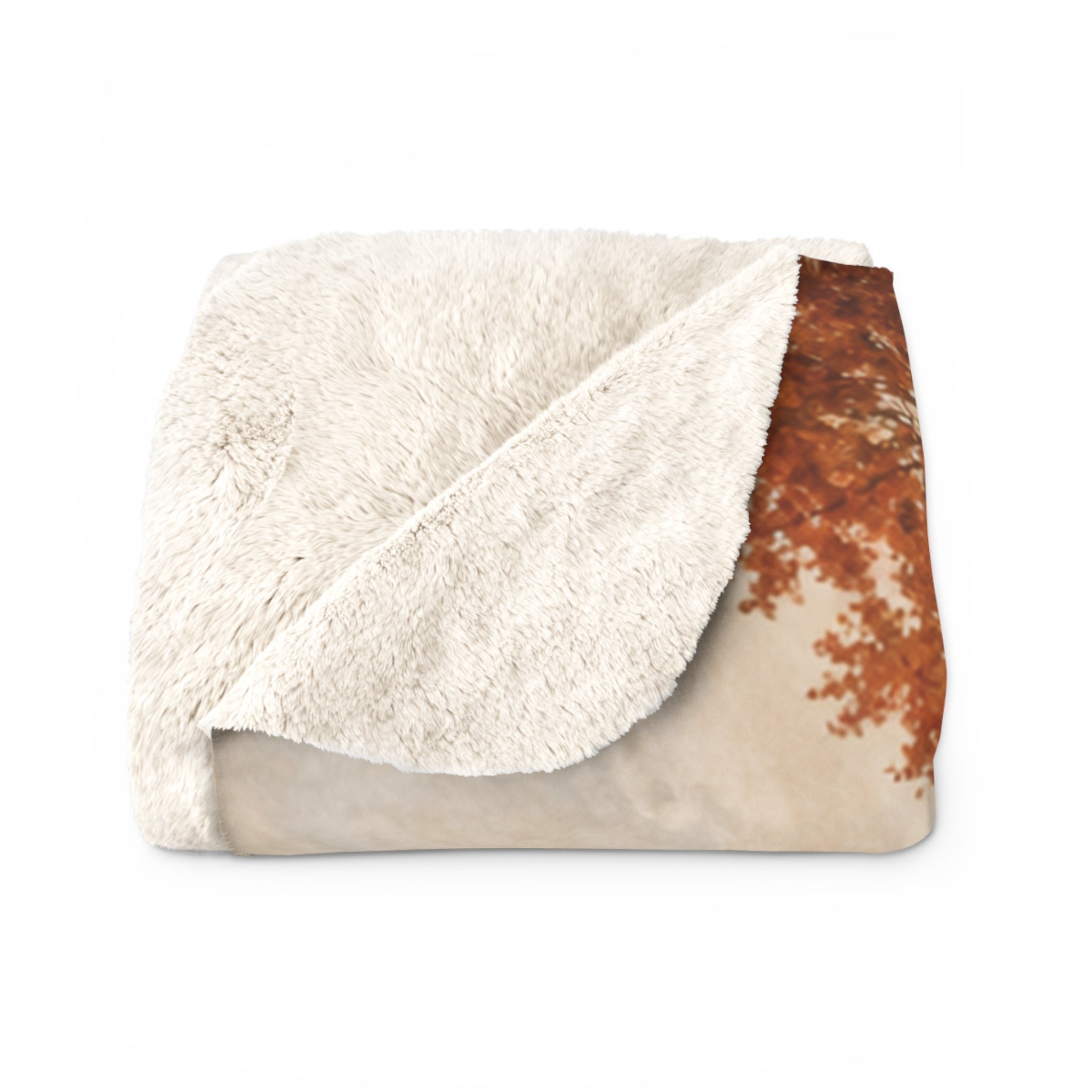 Fall Barn Sherpa Fleece Blanket