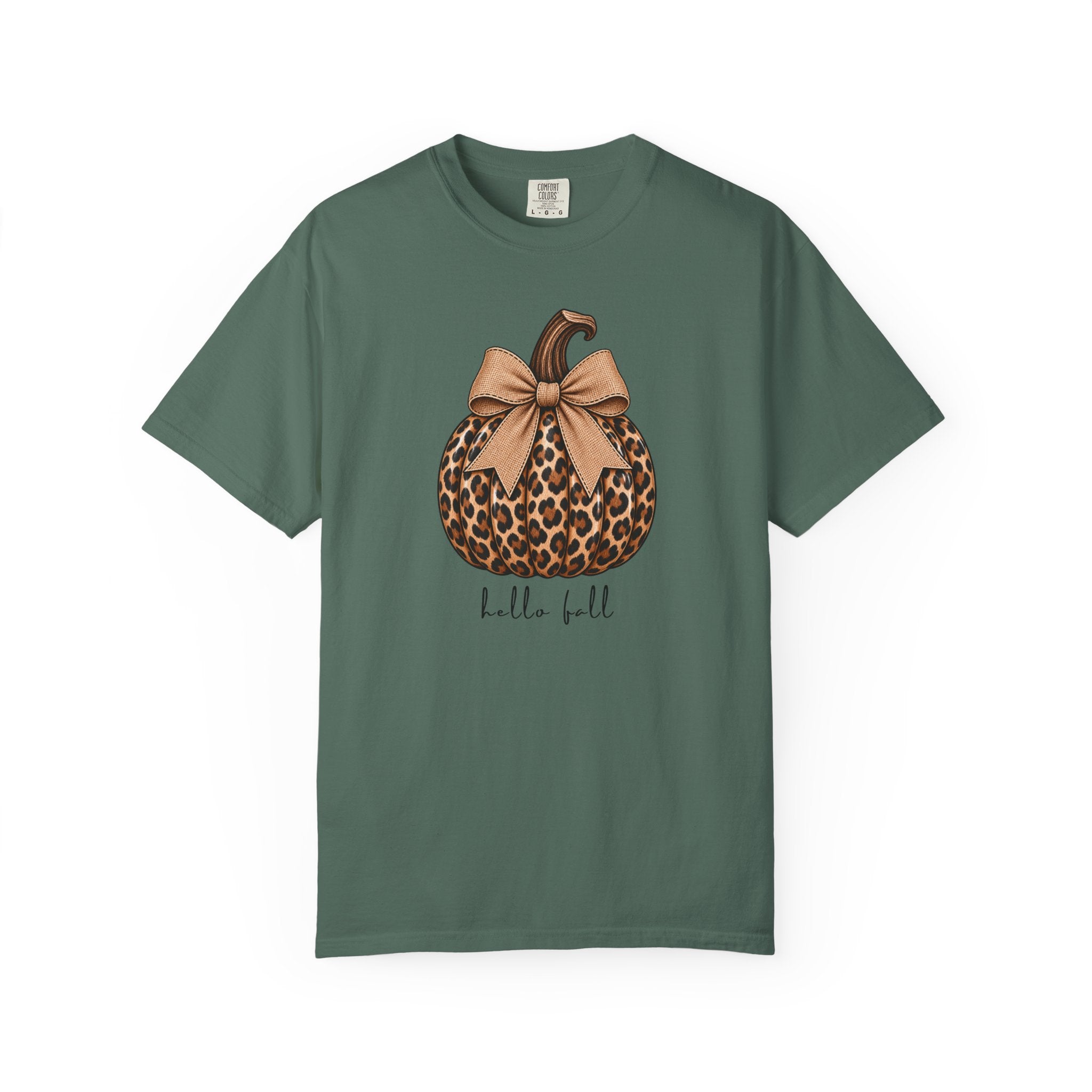 Hello Fall, cheetah pumpkin t-shirt