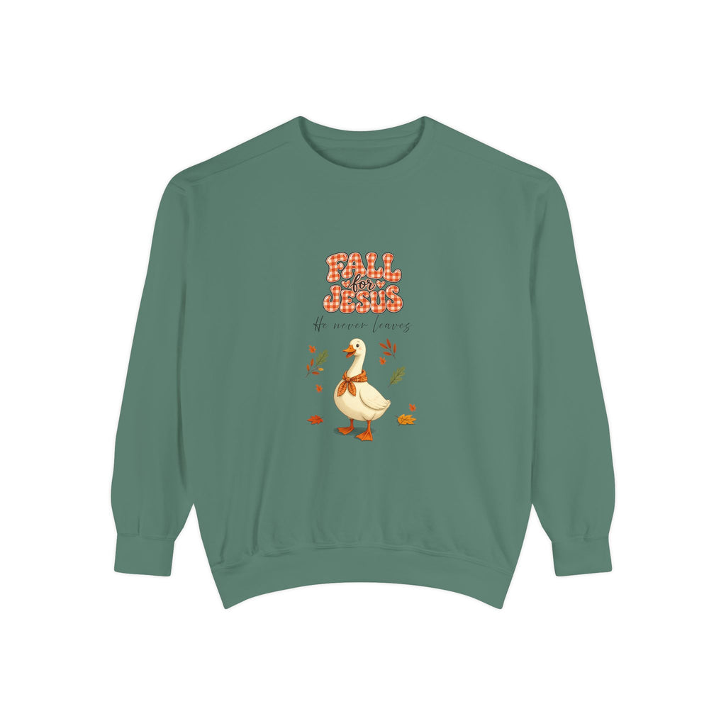 Fall into Jesus, goose crewneck