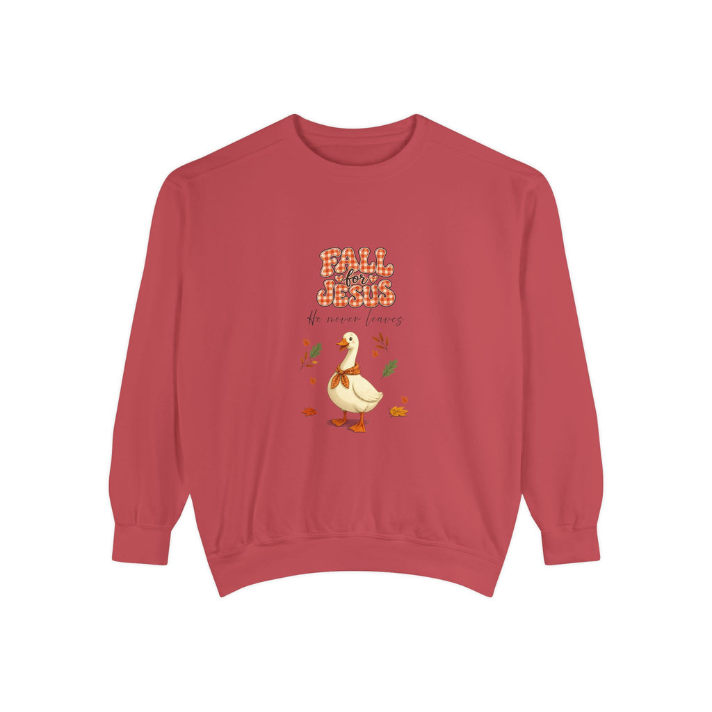 Fall into Jesus, goose crewneck