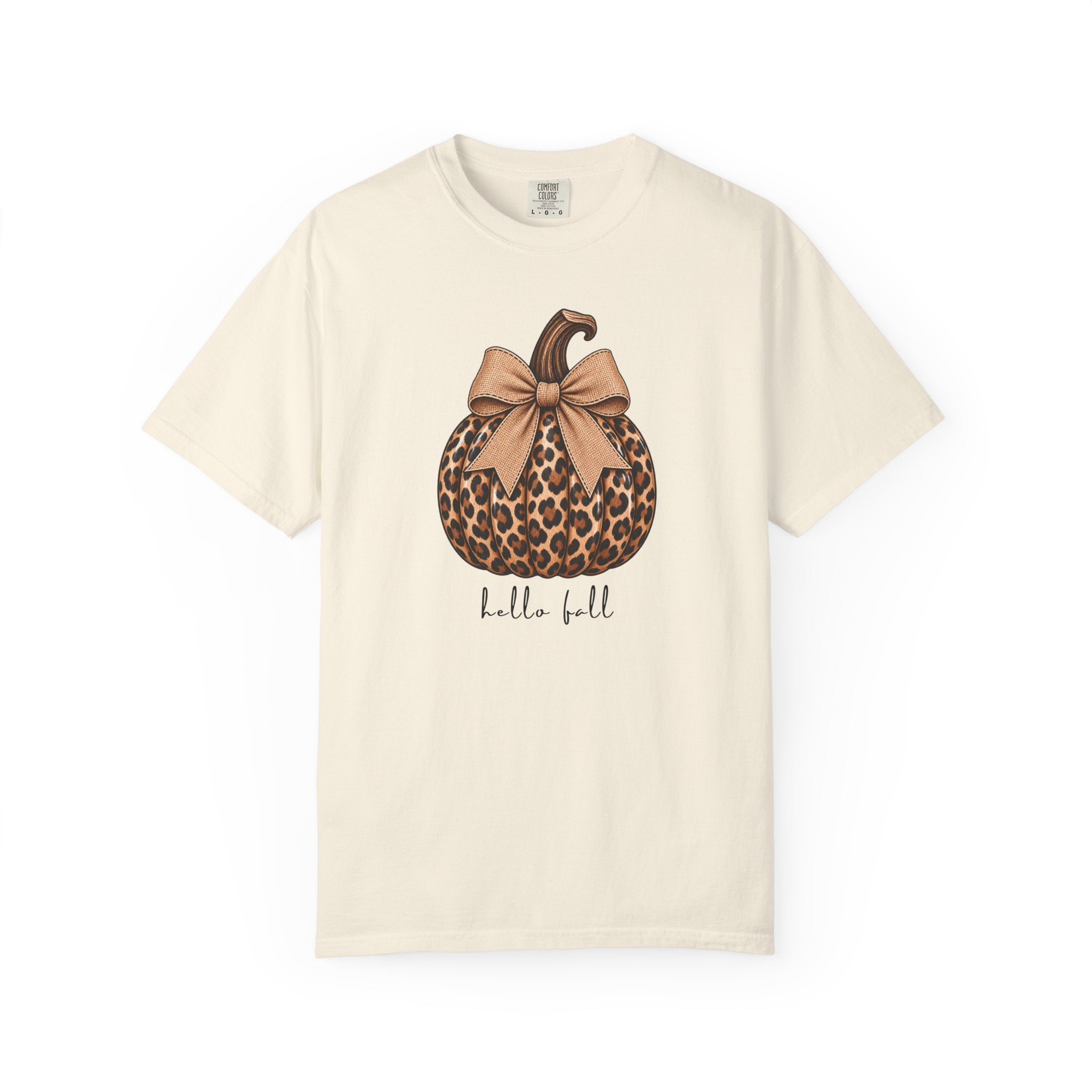 Hello Fall, cheetah pumpkin t-shirt