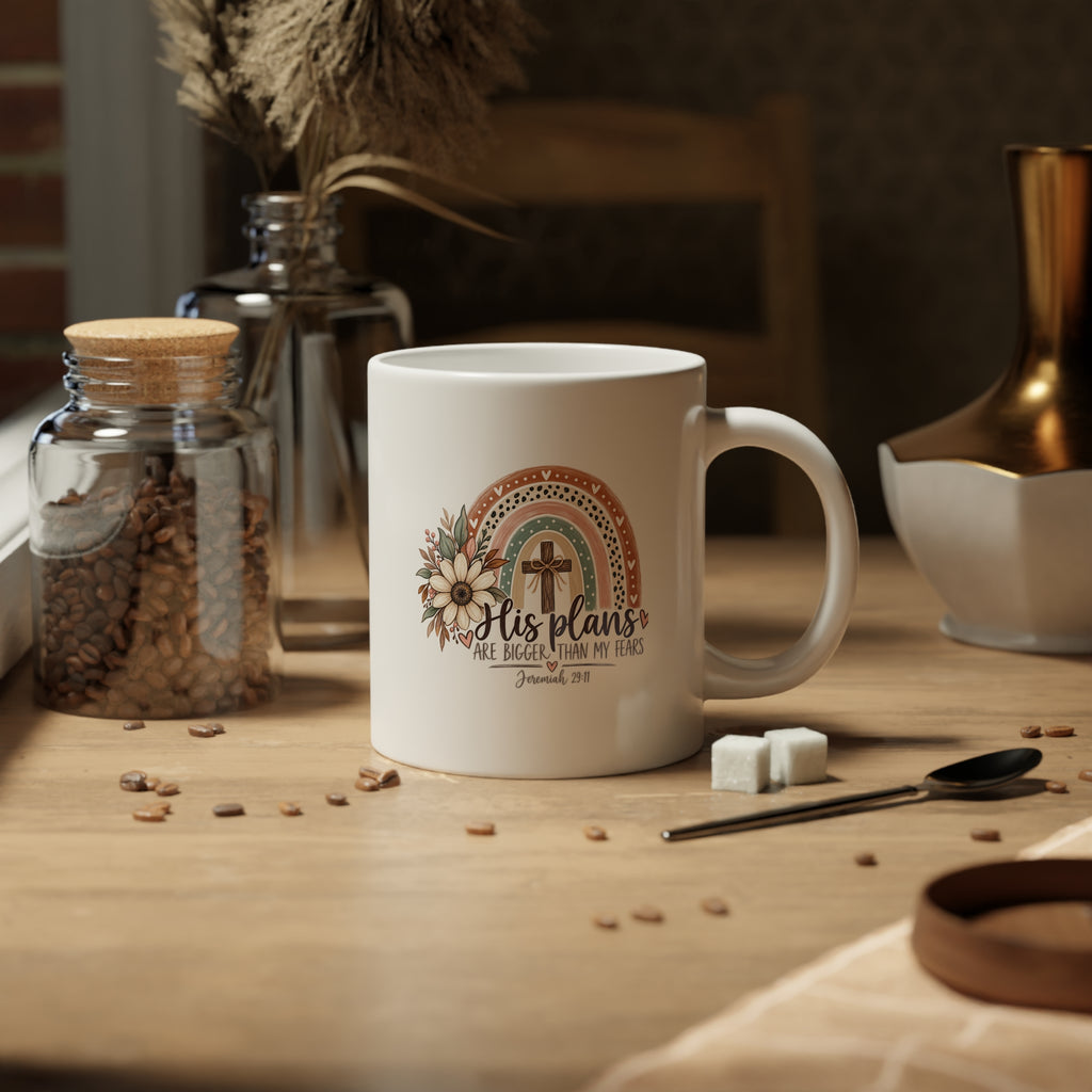 His Plans are Bigger, Boho Rainbow Jumbo Mug, 20oz