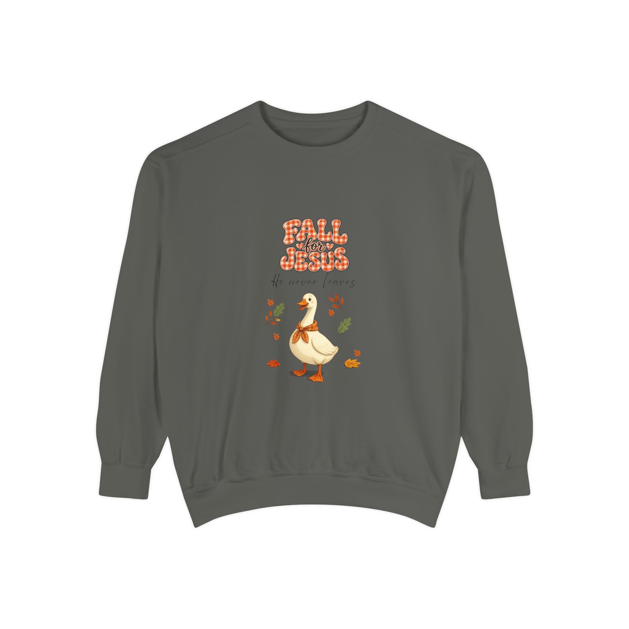Fall into Jesus, goose crewneck