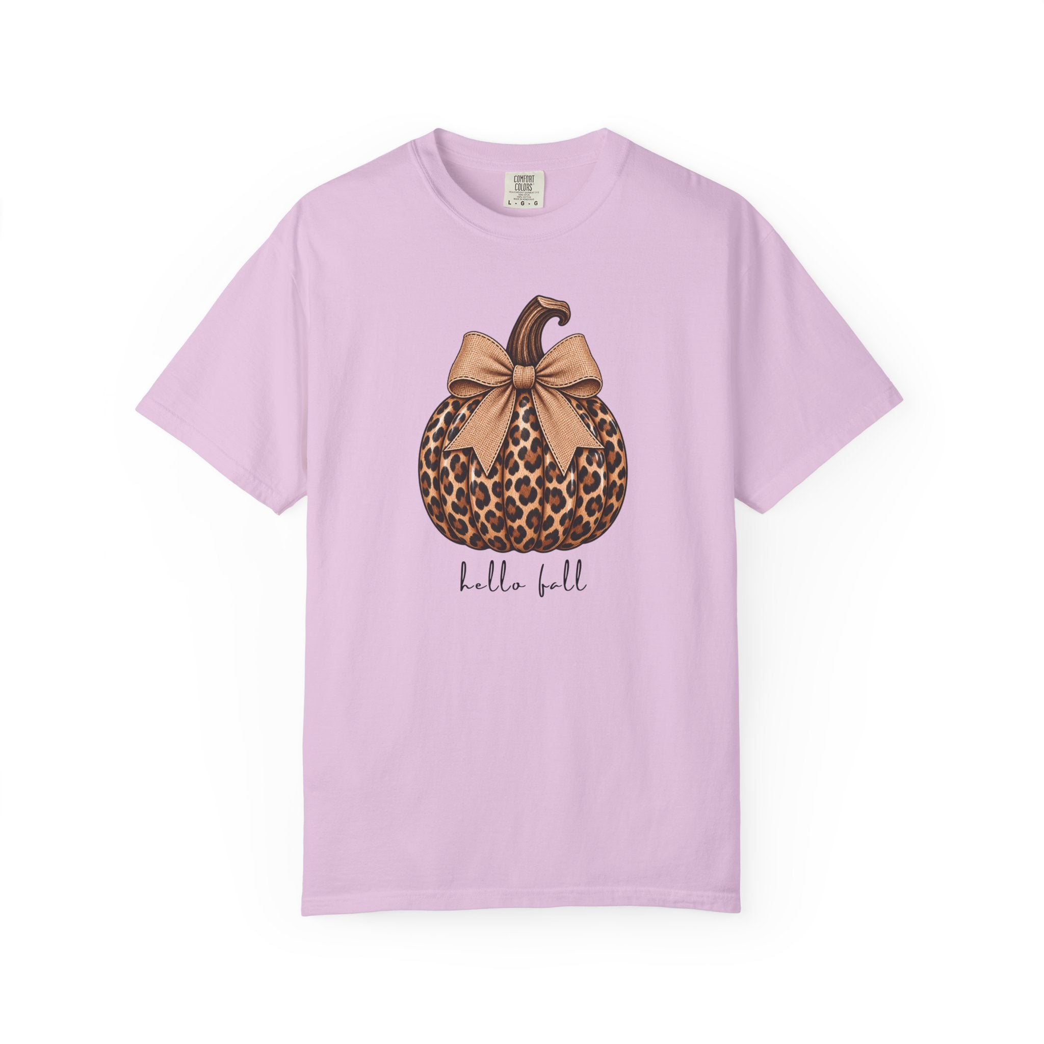 Hello Fall, cheetah pumpkin t-shirt