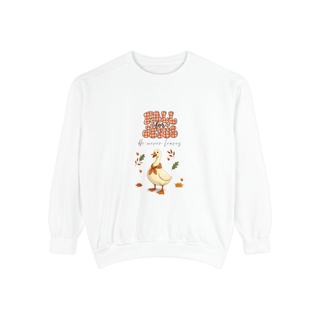 Fall into Jesus, goose crewneck