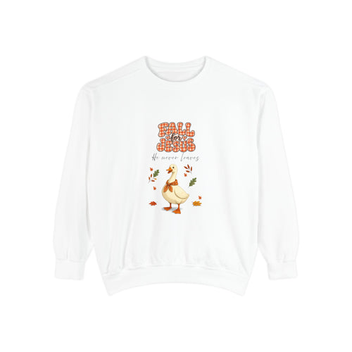 Fall into Jesus, goose crewneck