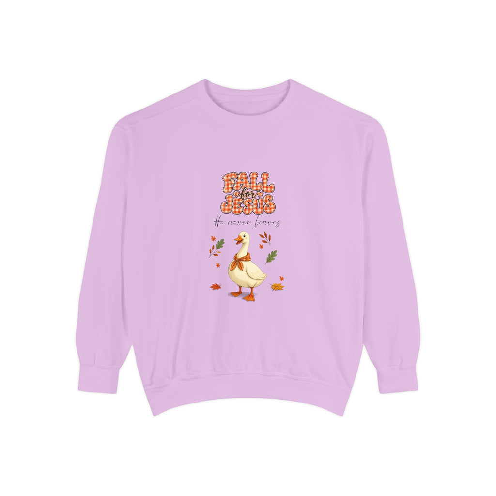 Fall into Jesus, goose crewneck