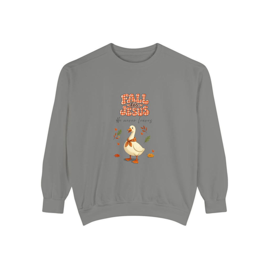 Fall into Jesus, goose crewneck