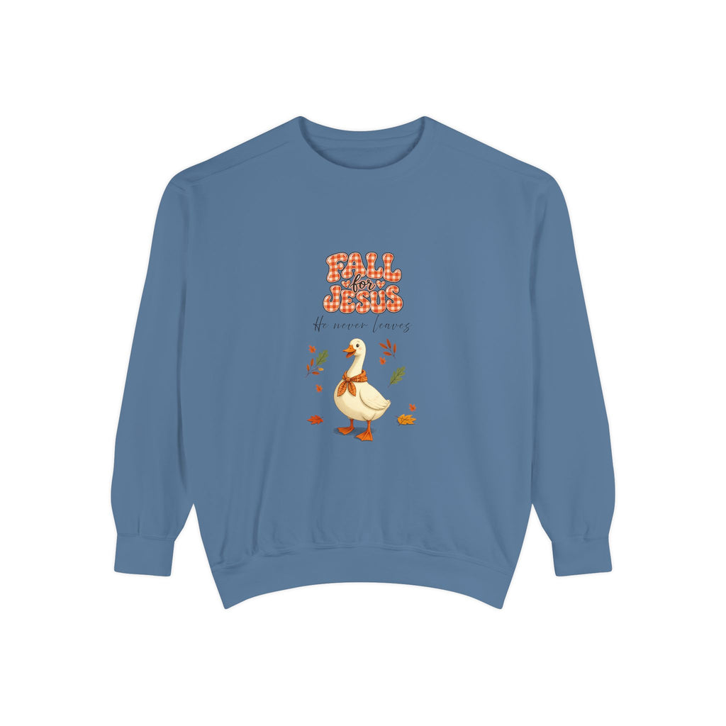 Fall into Jesus, goose crewneck