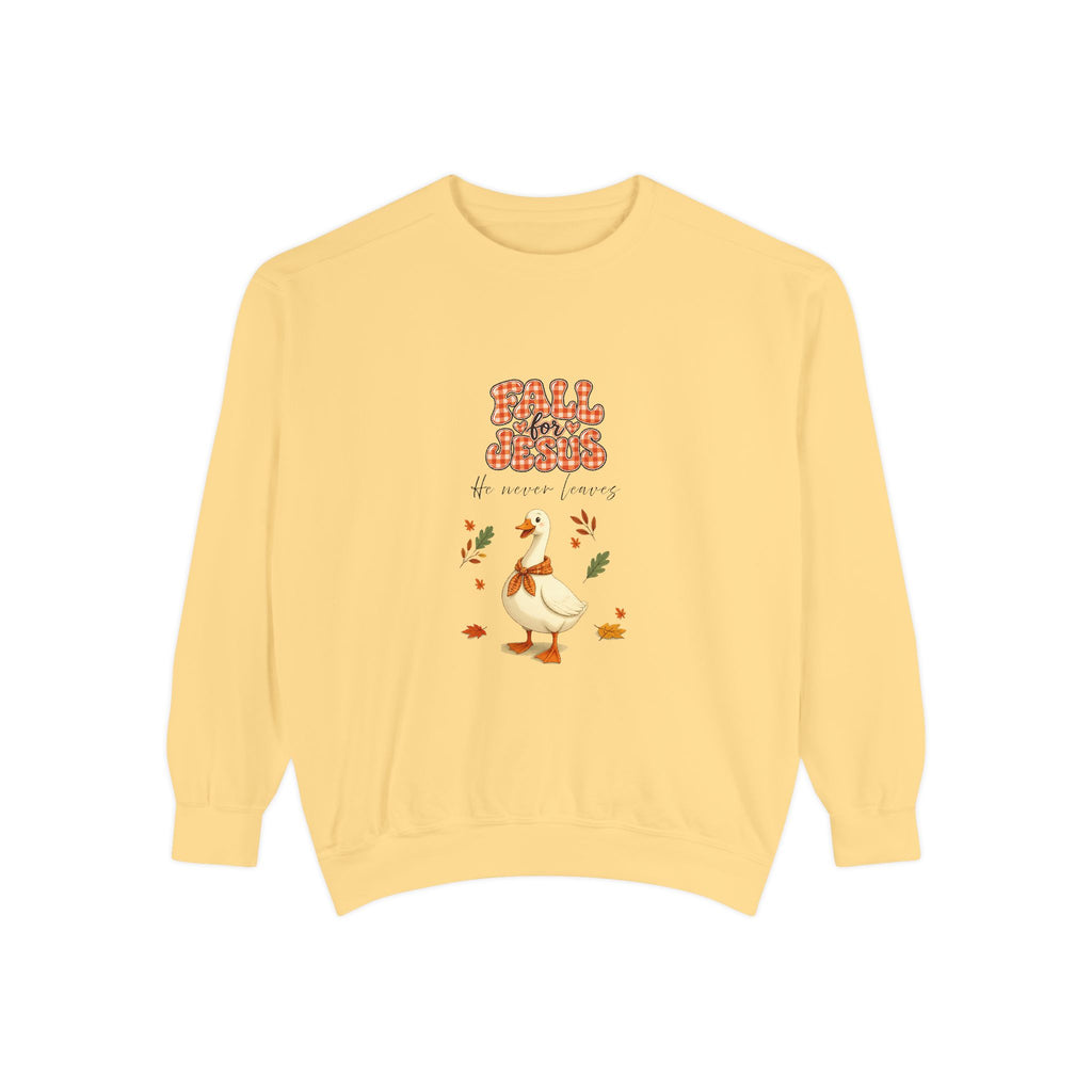 Fall into Jesus, goose crewneck